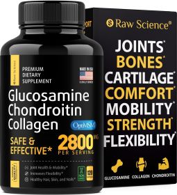 Glucosamine Chondroitin MSM Capsules Joint Support for Women Men Triple Strength Vitamins: Glucosamine HCL Chondroitin Sulfate with OptiMSM Reduc